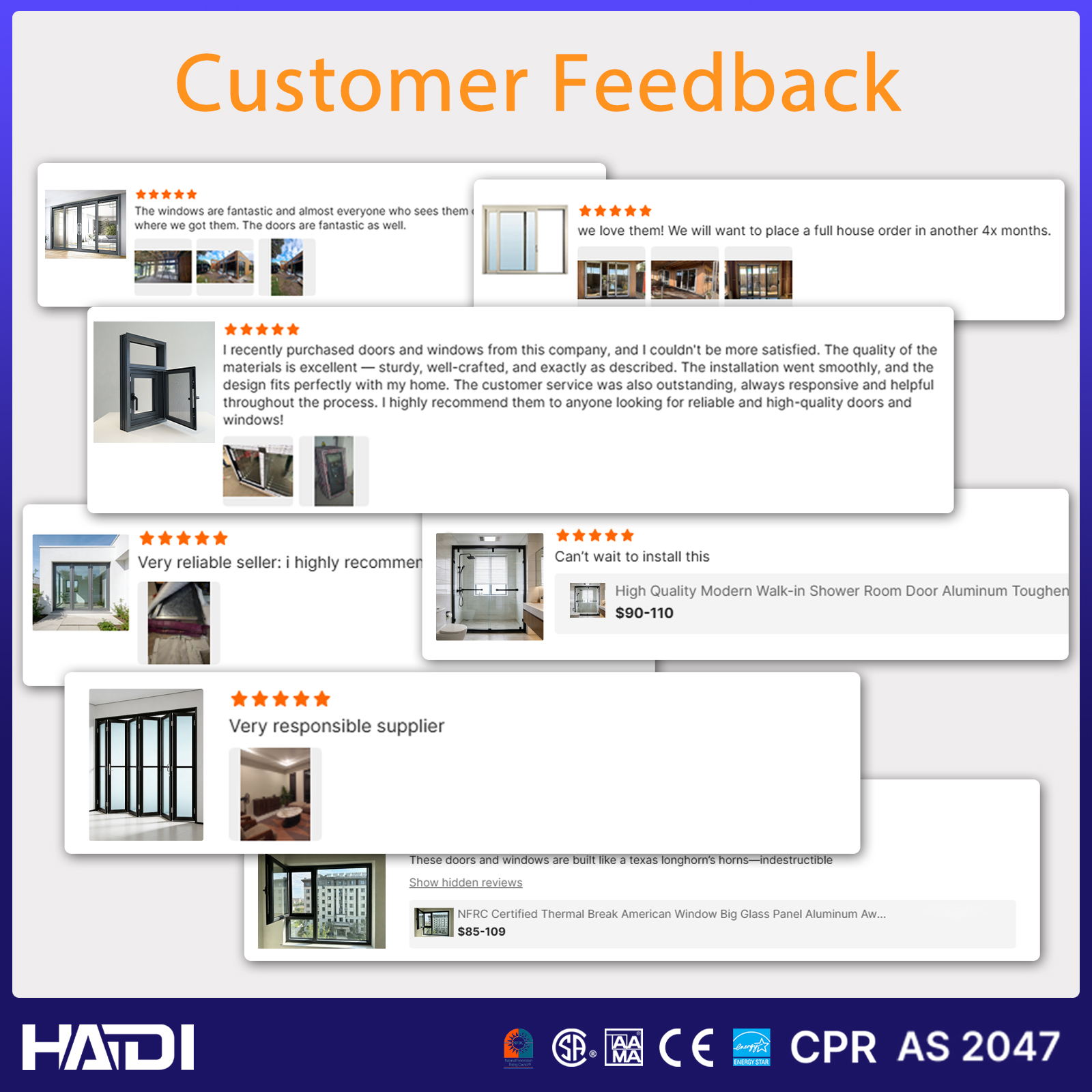 HAID Custom Made Aluminum Sliding Flyscreen Windows Windproof Anti-theft Rubber Block Interior Safety Window