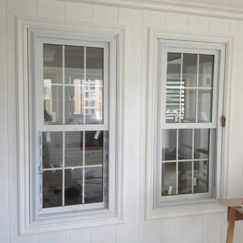 Double Hung Black Vinyl Window Screen Double Hung windows Upvc Frame and Glass Pane Upvc Top Hung Window
