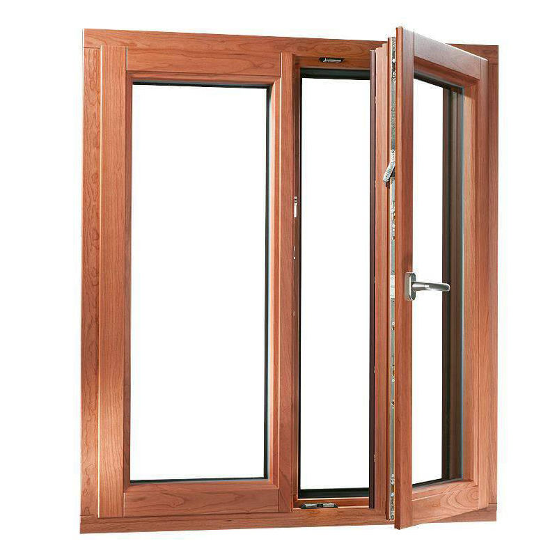 Modern Minimalist Insulated Aluminum-Wood Casement Windows Residential Use with Folding Open Style for Bedrooms Living Areas