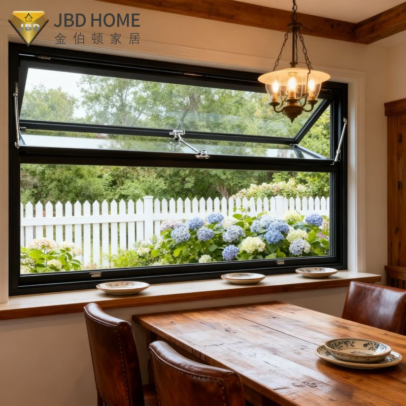Modern Top-Hung Window for Kitchen with CE Certification (Double Glazing, Weatherproof Design, Folding Window)