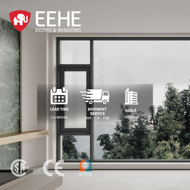 EEHE Modern Aluminum Alloy Casement Windows Security Screen CE Certified Thermal Break Triple Insulated Glass Energy Star