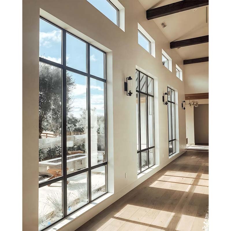 Anti-Theft Design High Security Bullet Proof Laminated Glass Double Glazed Aluminum Window for Hotel Lobby VIP Suites