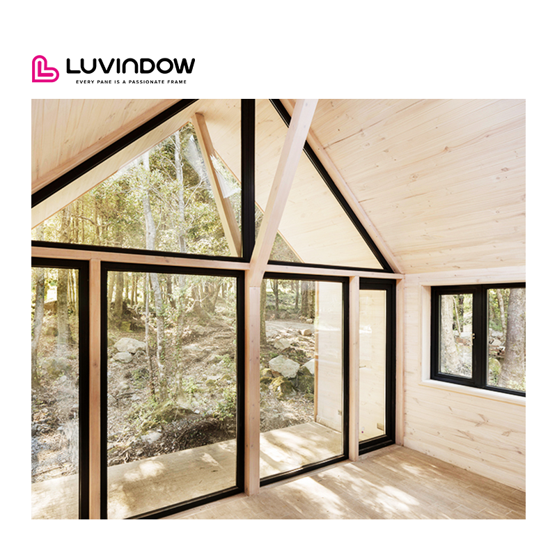 House Use Fixed Horizontal Soundproof Thermal Break Aluminum Triple Glass Villa Picture Windows