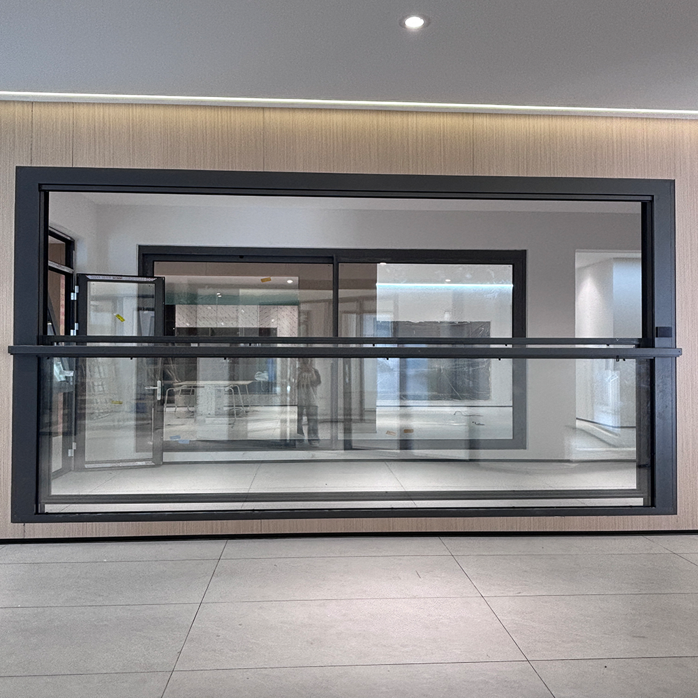 Custom Double-Glazed Aluminum Smart Window with Automatic Upward and Downward Sliding Function Home Electric Lift Window