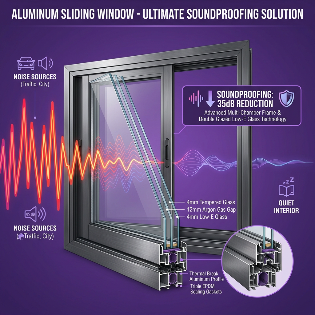 EOKO House Kitchen Window Design Impact Resistant Big Glass And Aluminum Windows Double Glazing Sliding Windows