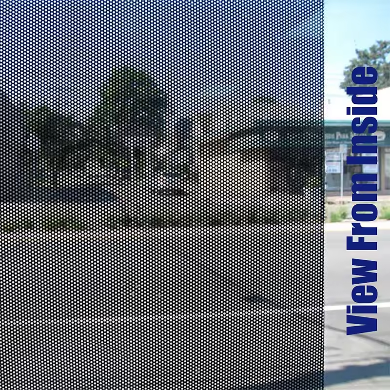 Building Window Stickers Custom Print Vinyl Sticker Pvc Micro Perforated Glass Door Custom One Way Vision Sticker Building Film