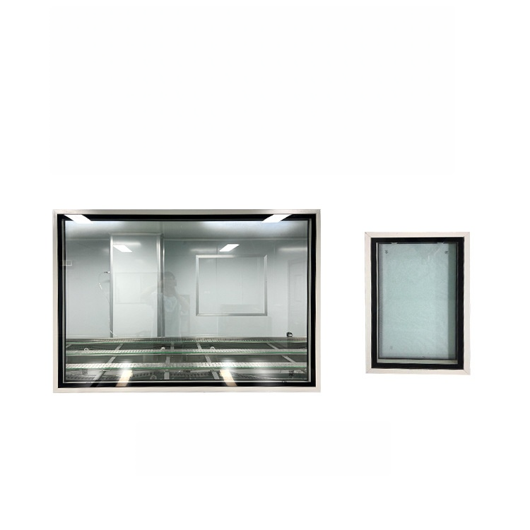 Observation Window-Medical Double Glass Fixed Horizontal Soundproof View Window-Clean Room Factory Sandwich Panel Wall Window