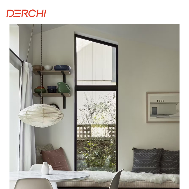 DERCHI Panoramic Residential Aluminum Picture Windows Double Glazed Sound Proof Floor to Ceiling Large Glass Fixed Windows