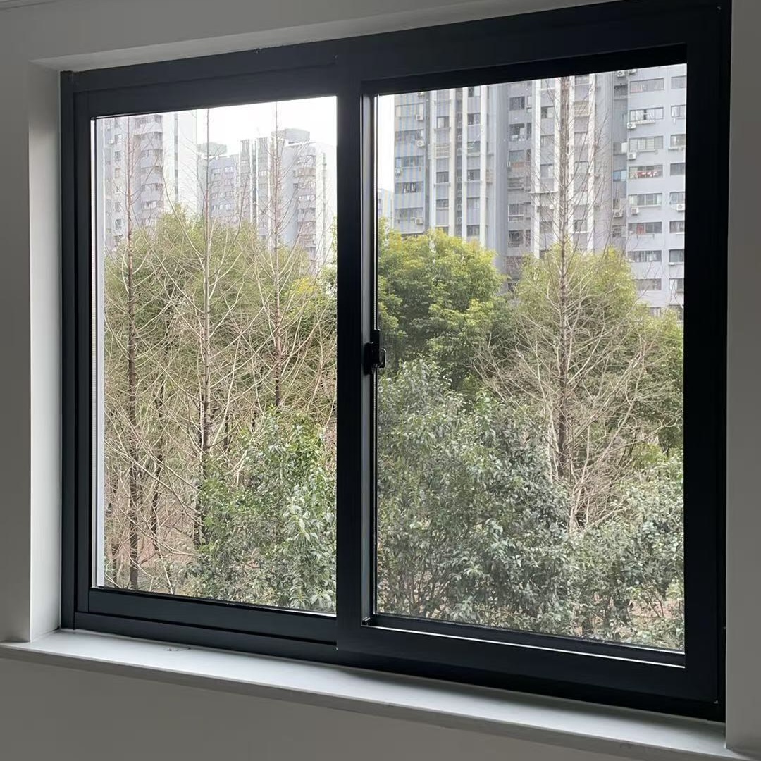 Customized Size Commercial Thermal Break Aluminum Alloy Sliding Windows Waterproof Windproof Kitchen Outdoor Double Glass