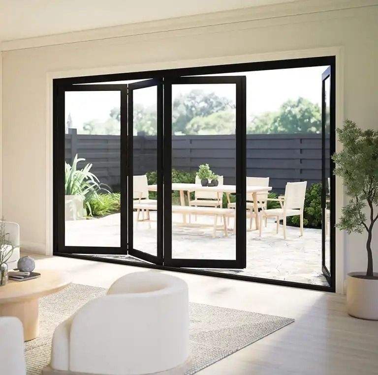 Bulk Modern Foldable Aluminum Bifold Glass Doors With Thermal Insulation For Outdoor Entry
