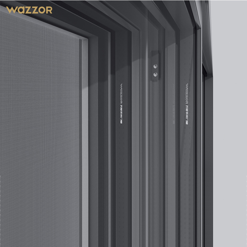 Wazzor Hotel Hurricane Impact Window Balcony Soundproof Double Glass Aluminum Windows Triple Glaze Black Aluminum Sliding Window