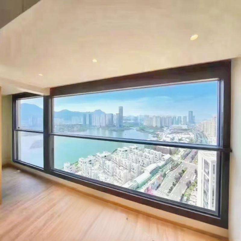 Custom Aluminium Lift Window Electric Vertical Large Panoramic Glass Automatic Remote Control Motor Three Track Sliding Windows