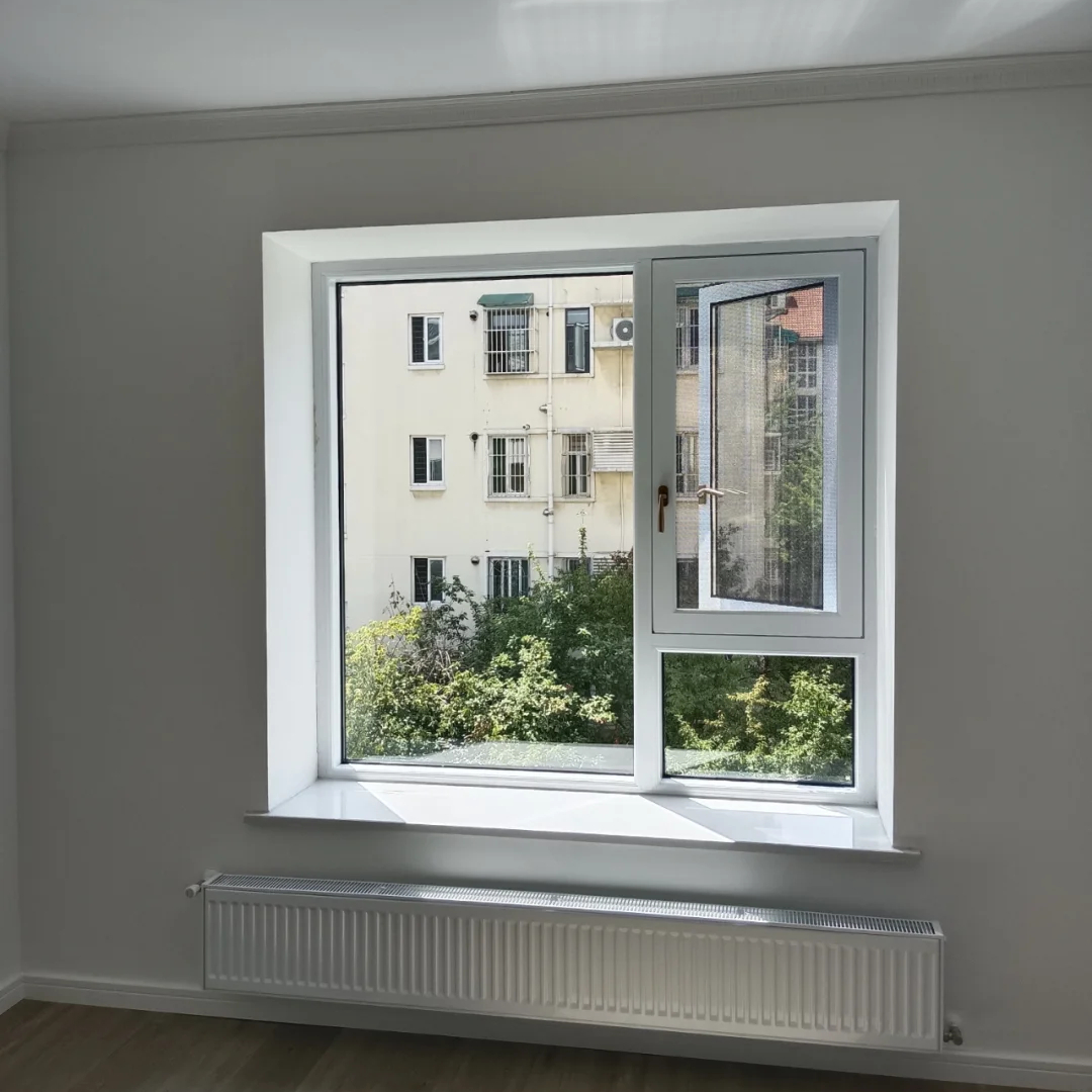 Good Airtightness UPVC Frame Three Tracks Glass Window Double Glass Upvc Sliding Window for Sale