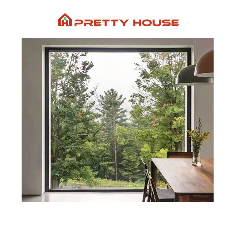 Custom Villa House Aluminum Picture Windows Big View Panoramic French Window Floor to Ceiling Glass Fixed Window