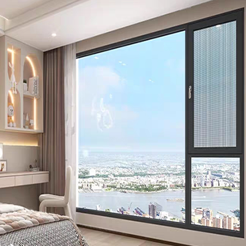 2025 Modern Double-Layer Tempered Glass Sliding Window Windproof Mosquito-Proof Aluminum Alloy Horizontal for Living Room