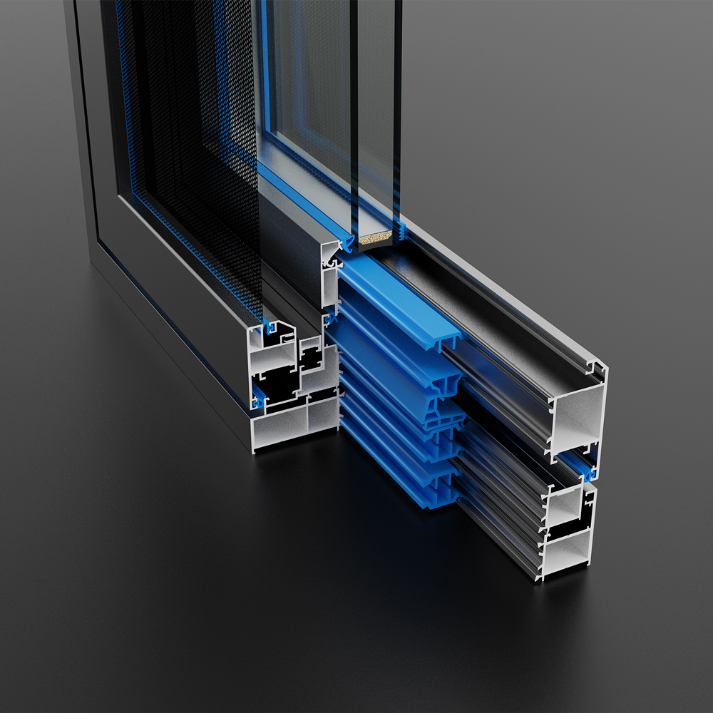 KOMPSTAR Aluminum Casement Window High Soundproof Heat Insulation Energy Star Qualified for Bathroom Residential/Commercial Use