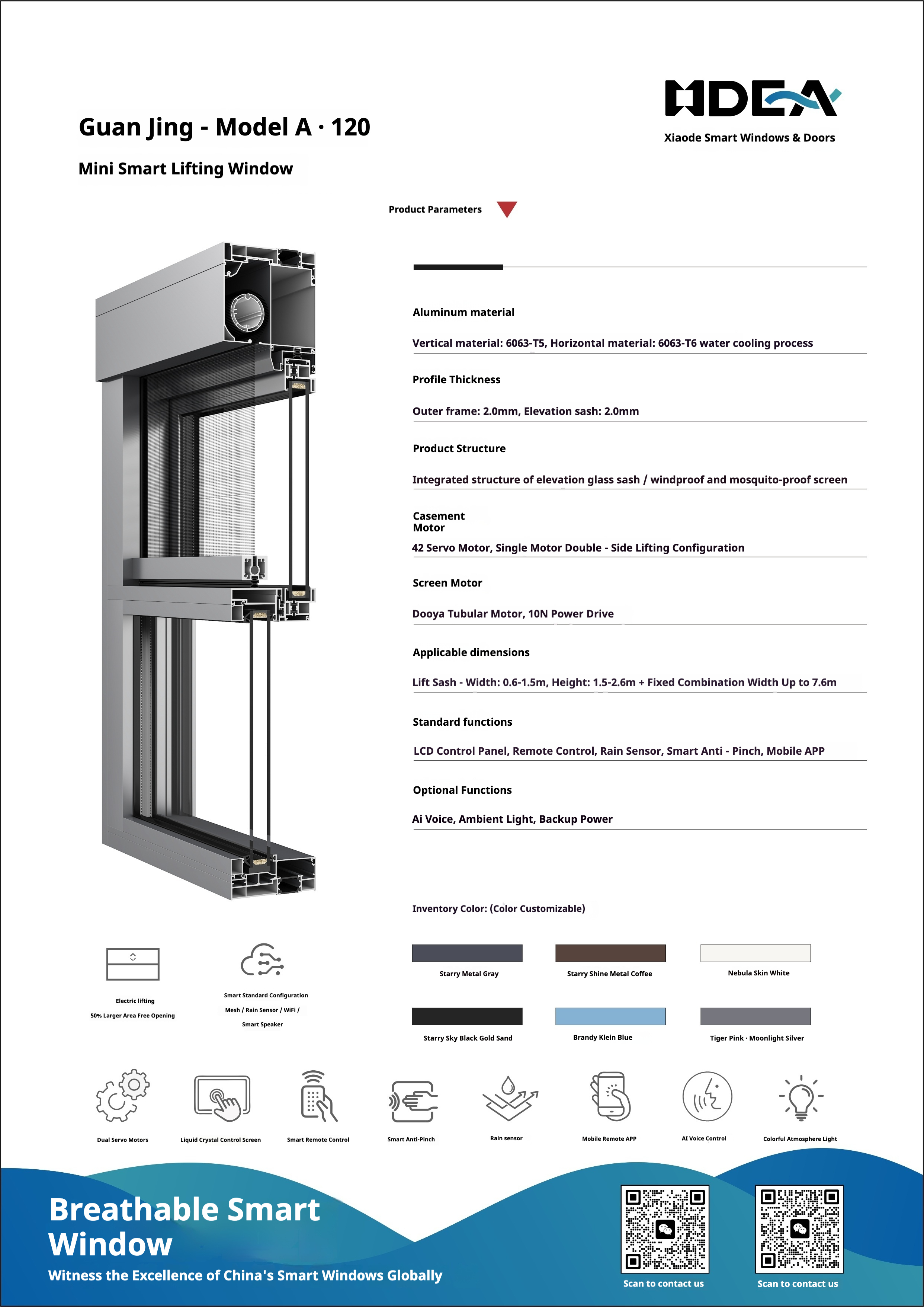 Micro Intelligent Invisible Lifting Window with Smart Home Automation and Roller Blind for Hotel Use in Modern Compact Spaces