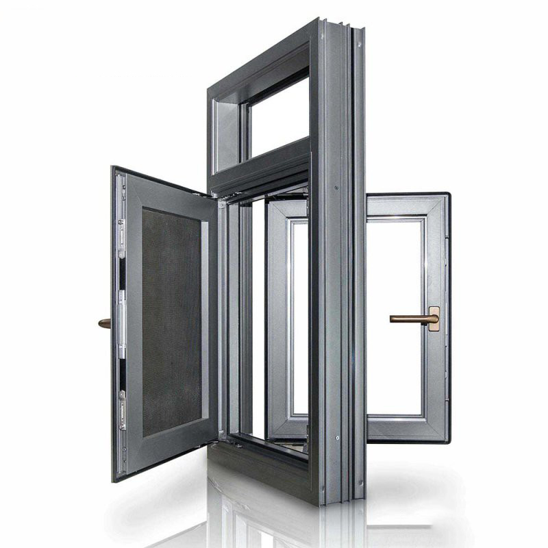 Modern Fashion Design Casement Window with Top Fixed Panel High Performance Hot Sell Cheap Aluminum Casement Window Drawing