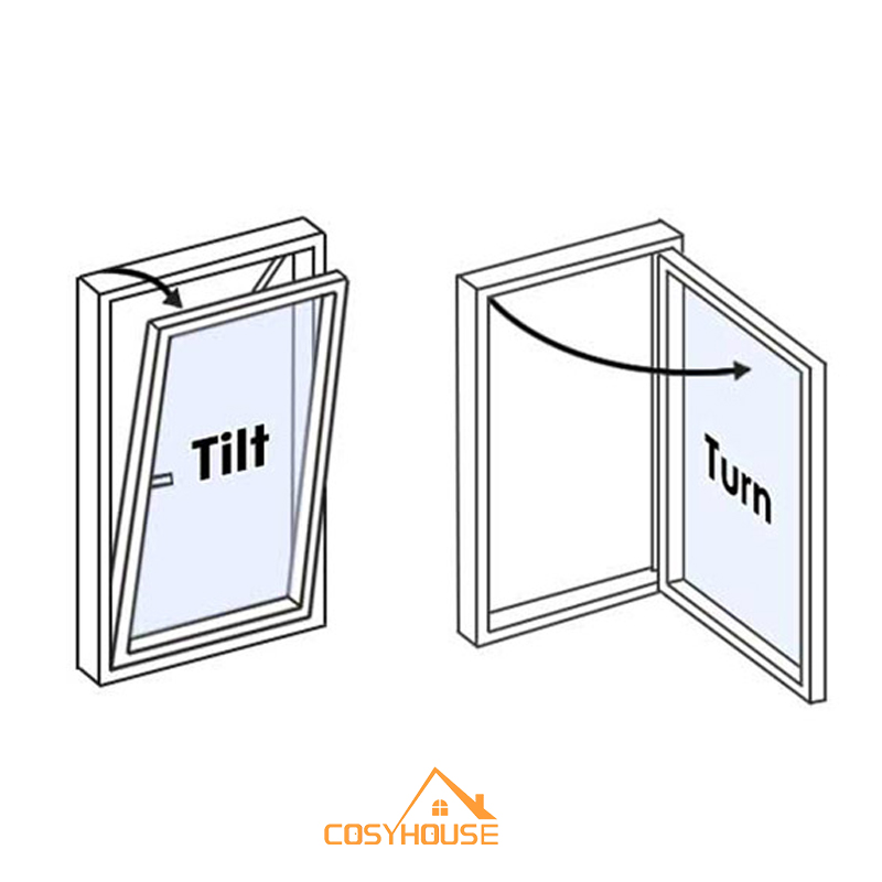 Custom Design Eco Friendly Heat Resistant Insulated windows Security Fire Rated Weatherproof Tilt and Turn windows for Apartment