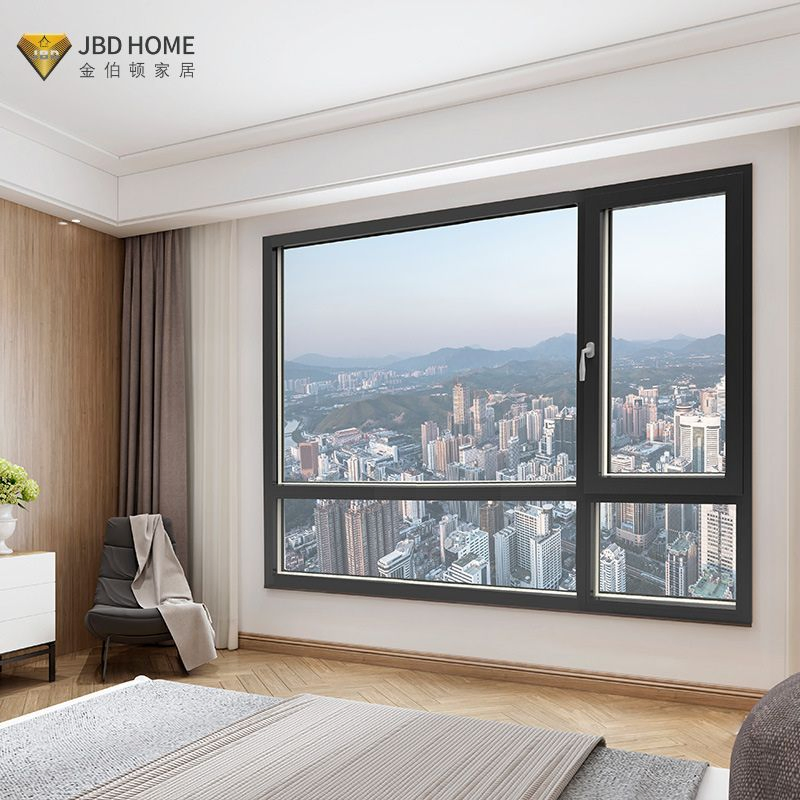 Elegant Bedroom Durable Aluminium Casement Window with Insect Protection Features