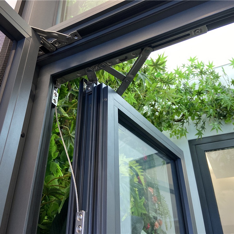 Custom Aluminum Window Hurricane Impact Proof Double Glazed French Bay Window Smart Aluminum Casement Windows