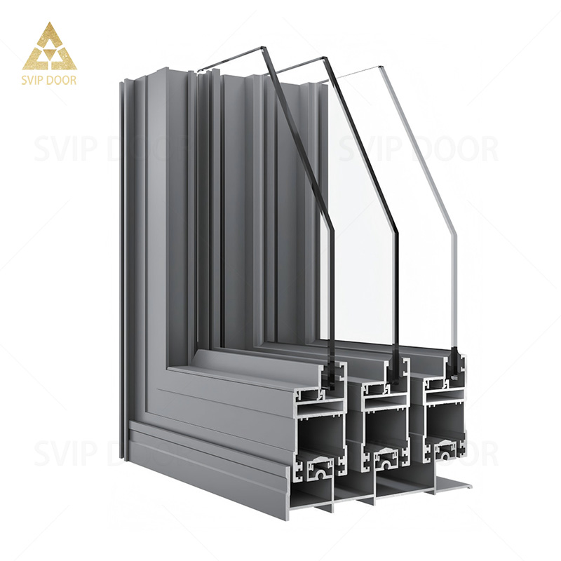 Black Aluminum Alloy Swing Casement Window Double-glazed Tempered Glass Stainless Steel Frame for Residential