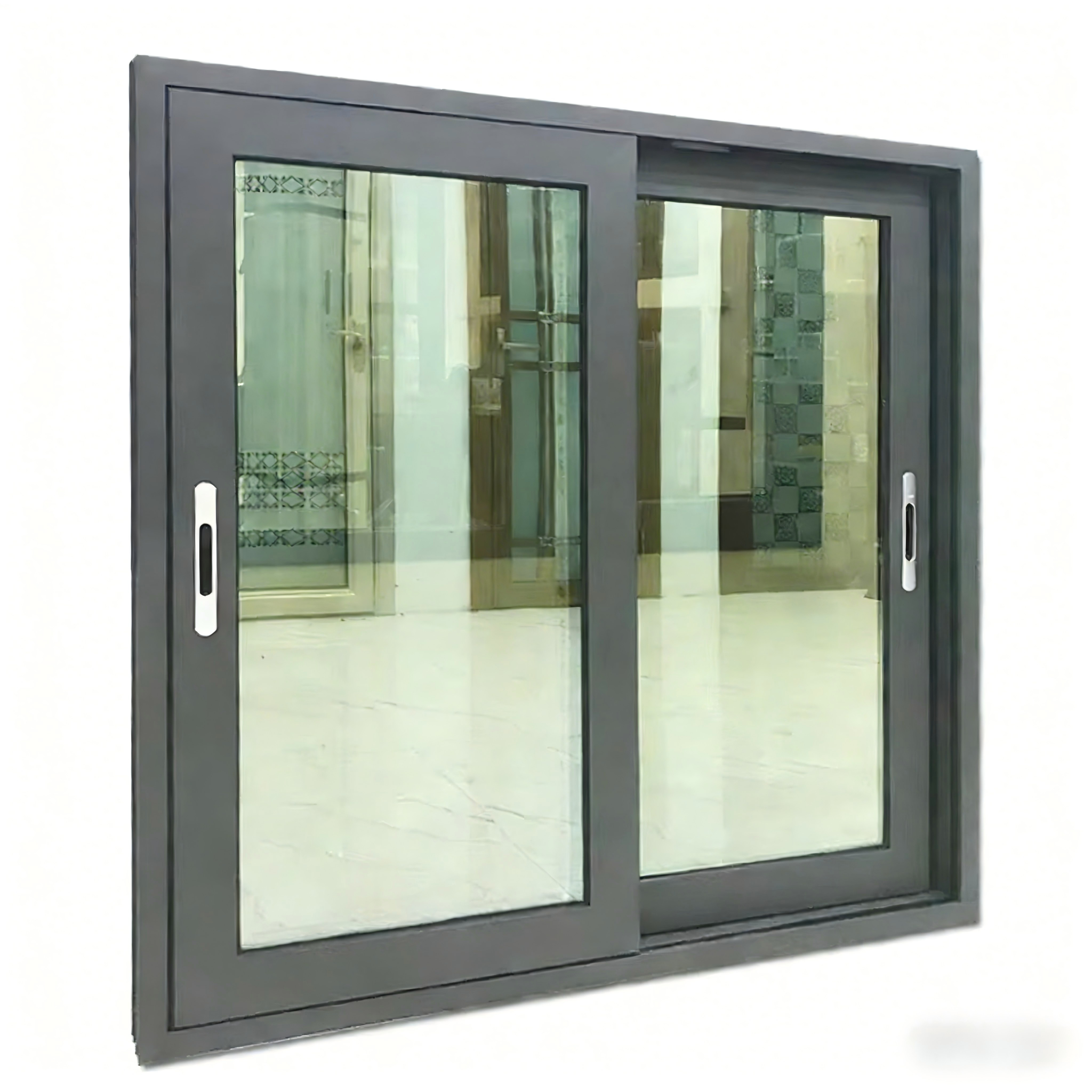 Modern European Design Kitchen Double Glazed Aluminum Sash Windows Horizontal Sliding Window