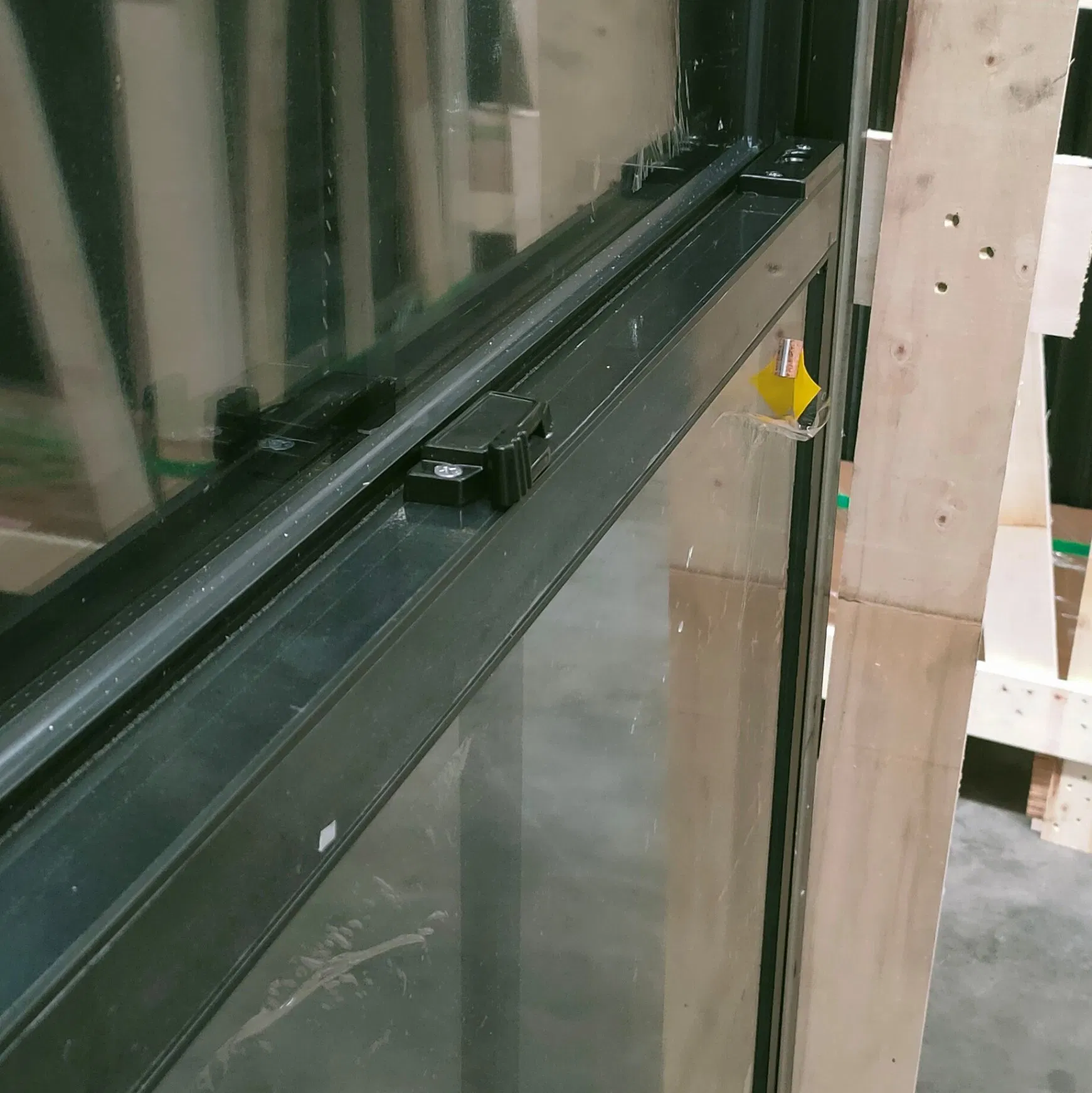 Thermal Break Black Double Glass Aluminum Single Hung Window