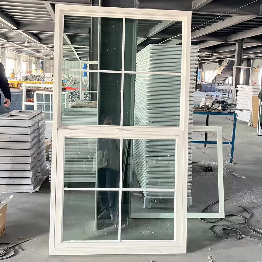Double Hung Black Vinyl Window Screen Double Hung windows Upvc Frame and Glass Pane Upvc Top Hung Window