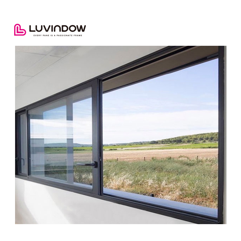 Luvindow Double Glazed 3 Tracks Garden 1.2x1.2 Sliding System windows Security Window Aluminium Sliding Window