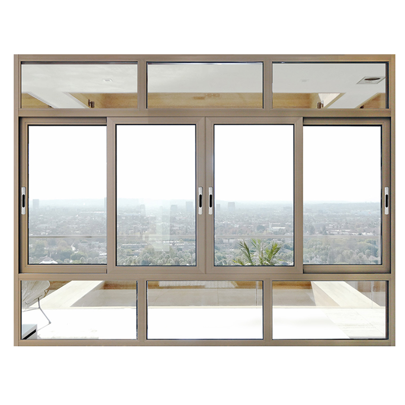 Hihaus New Aluminium Thermal Break System 4 Track Sliding Window for Balcony