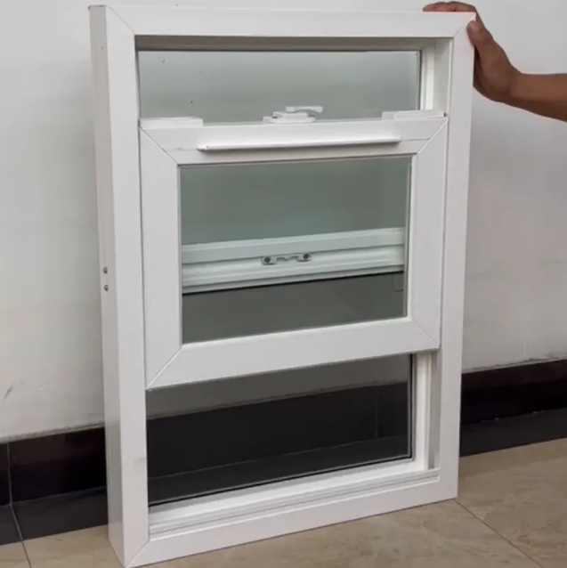 Upvc Sliding Windows Double Glazed Hurricane Proof Soundproof White Vinyl Frame for Residential House Apartment Office