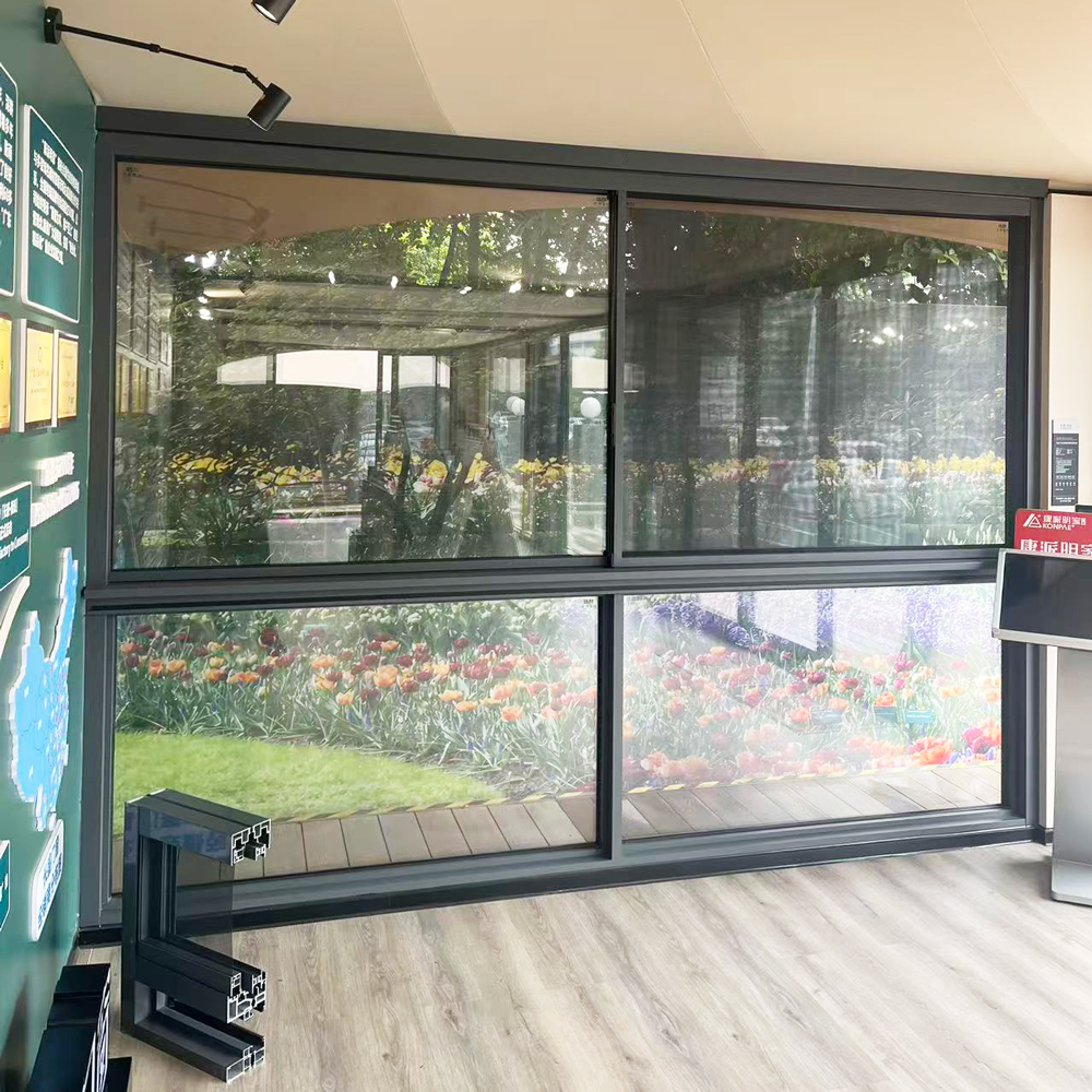 Clear Glass Slim Profile Thermal Break Aluminum Alloy Soundproof Sliding Window for Home