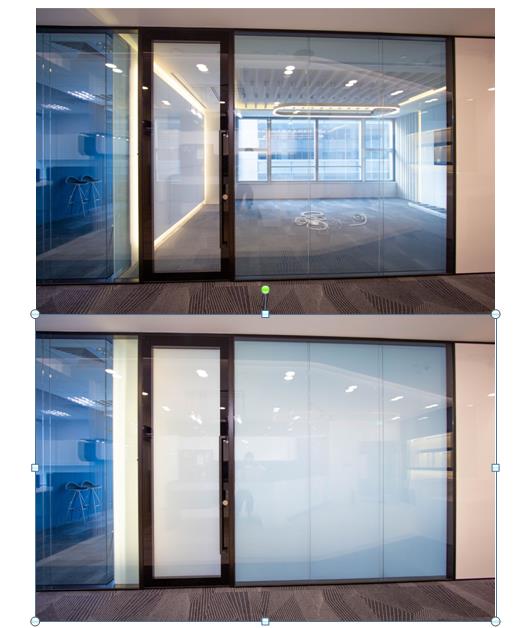 Modern PDLC Smart Windows Glass LCD Switchable Privacy Glass PET Material Frosted Surface for Apartment Living Room Bathroom