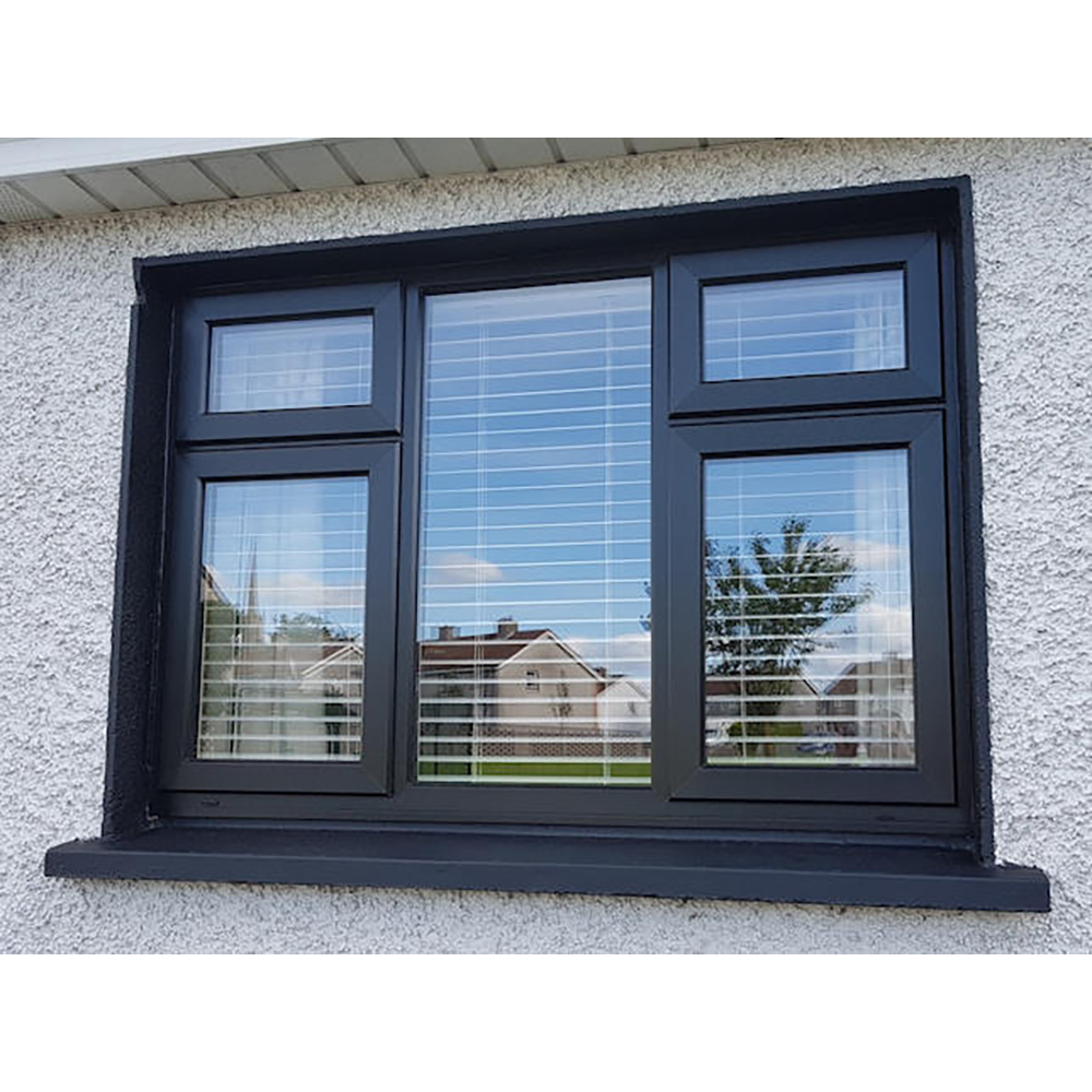 Custom Soundproof Windproof Modern Design Casement Fixed Windows Black UPVC Sliding Window for Hotel &amp; Living Room