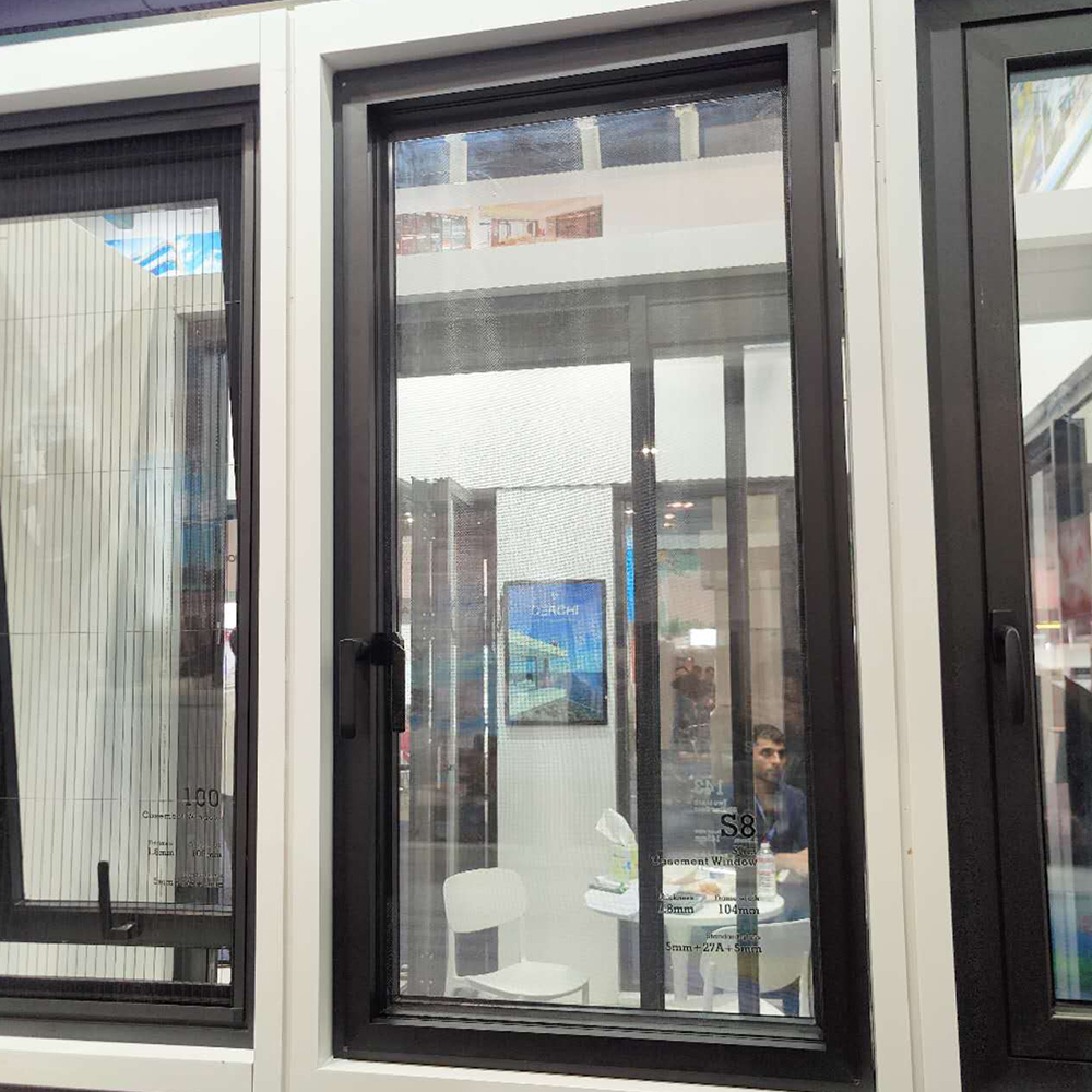 DERCHI New Product Slim Frame Triple Soundproof Double Glazed Insulated Aluminium Casement Window Hurricane Proof windows