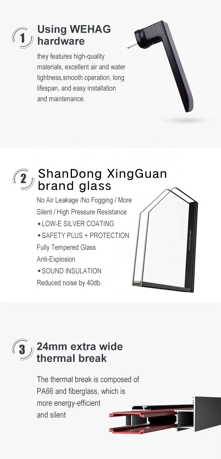 AS2047 White Color Folding Aluminum Alloy Horizontal Opening Soundproof Window for Villa Hotel Kitchen-Modern Design