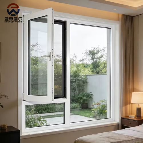 Modern Design Polyvinyl Chloride Tilt and Turn Window Energy Efficient PVC Inward Opening Window for Villa