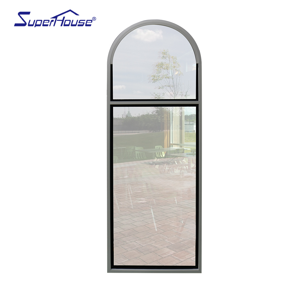 10 Years Warranty NFRC NOA FPA AS2047 Vinyl Double Glass Custom Arched Aluminum Fixed Window Meet Florida Standard