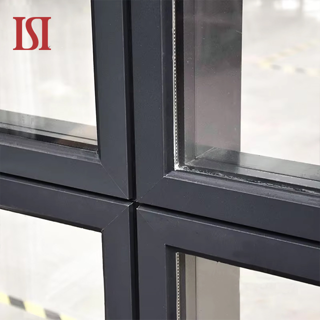 Floor Ceiling Fixed Aluminum Alloy Window Stainless Steel Horizontal Louver Design Double Glass Soundproof Heat Insulation