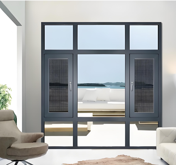 Modern Design Outward Hurricane Impact Soundproof Window Aluminum System Swing Outward Casement Window