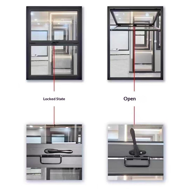 Postmodern Vertical Folding Soundproof Aluminum Alloy Window Cafe Milk Tea Shop Restaurant Heavy-duty Folding Window