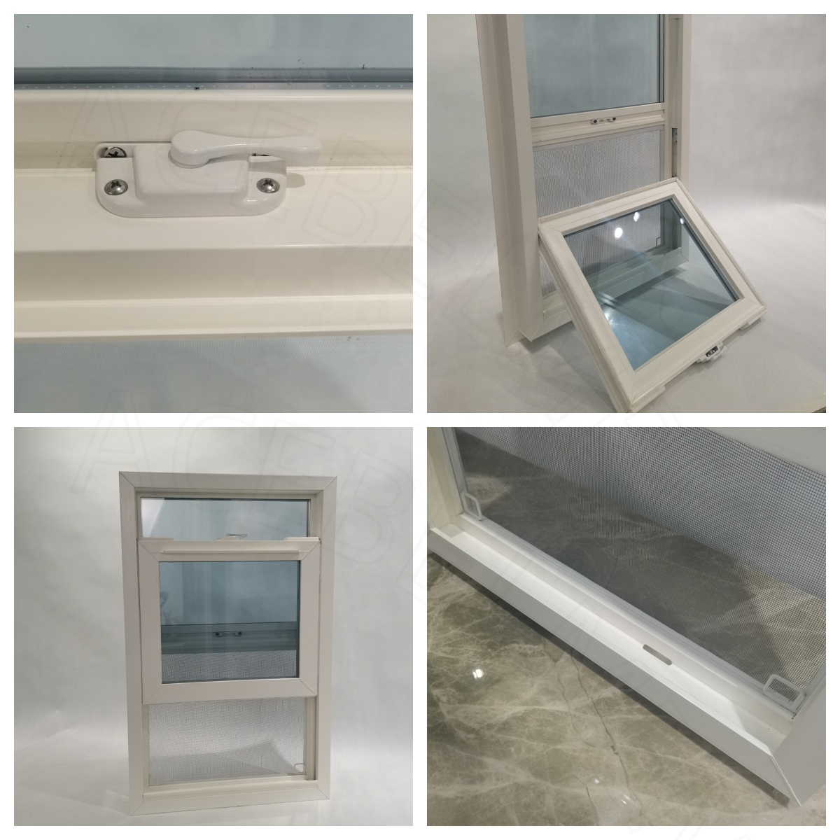Vinyl Glass Residential Windows for Houses American Style Single Hung Window