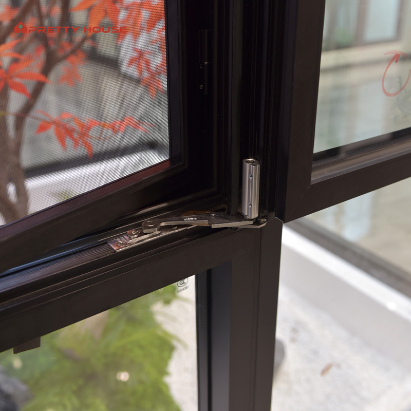 Customized Thermal Break Aluminum Double Glazed Windows Tilt and Turn Inward Opening Window for House Villa