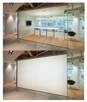 Modern PDLC Smart Windows Glass LCD Switchable Privacy Glass PET Material Frosted Surface for Apartment Living Room Bathroom
