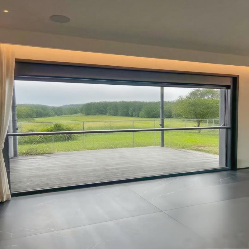 Custom Aluminium Lift Window Electric Vertical Large Panoramic Glass Automatic Remote Control Motor Three Track Sliding Windows