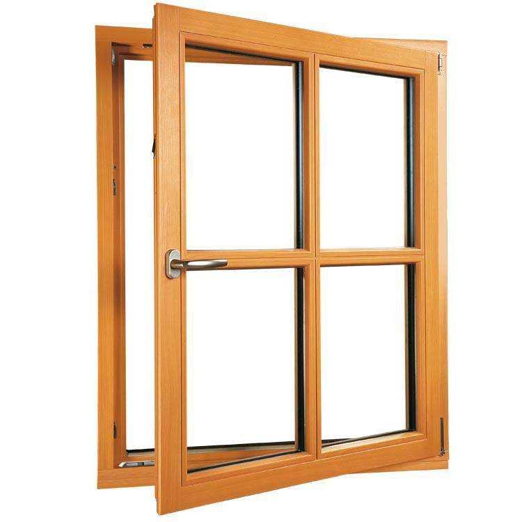 Modern Minimalist Insulated Aluminum-Wood Casement Windows Residential Use with Folding Open Style for Bedrooms Living Areas