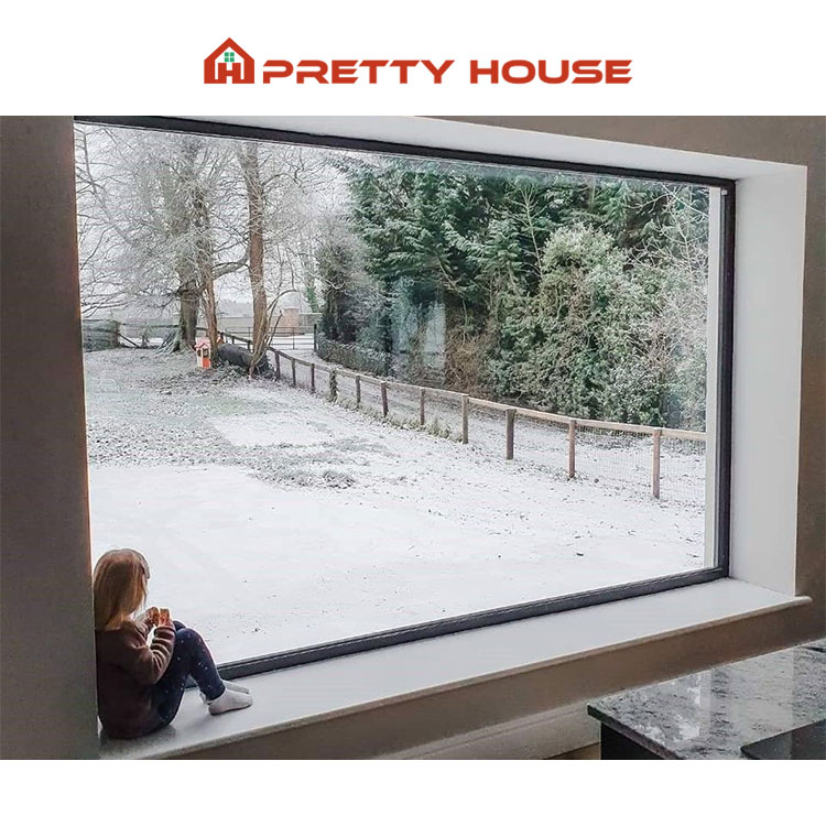 Custom Villa House Aluminum Picture Windows Big View Panoramic French Window Floor to Ceiling Glass Fixed Window