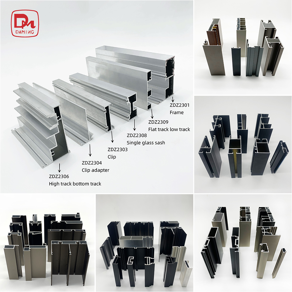 Aluminum Window Frame Profile Extrusion Door Glass Alloy Sliding Folding Custom Anodized 6063 T5 Slim Lift Thermal Break Double