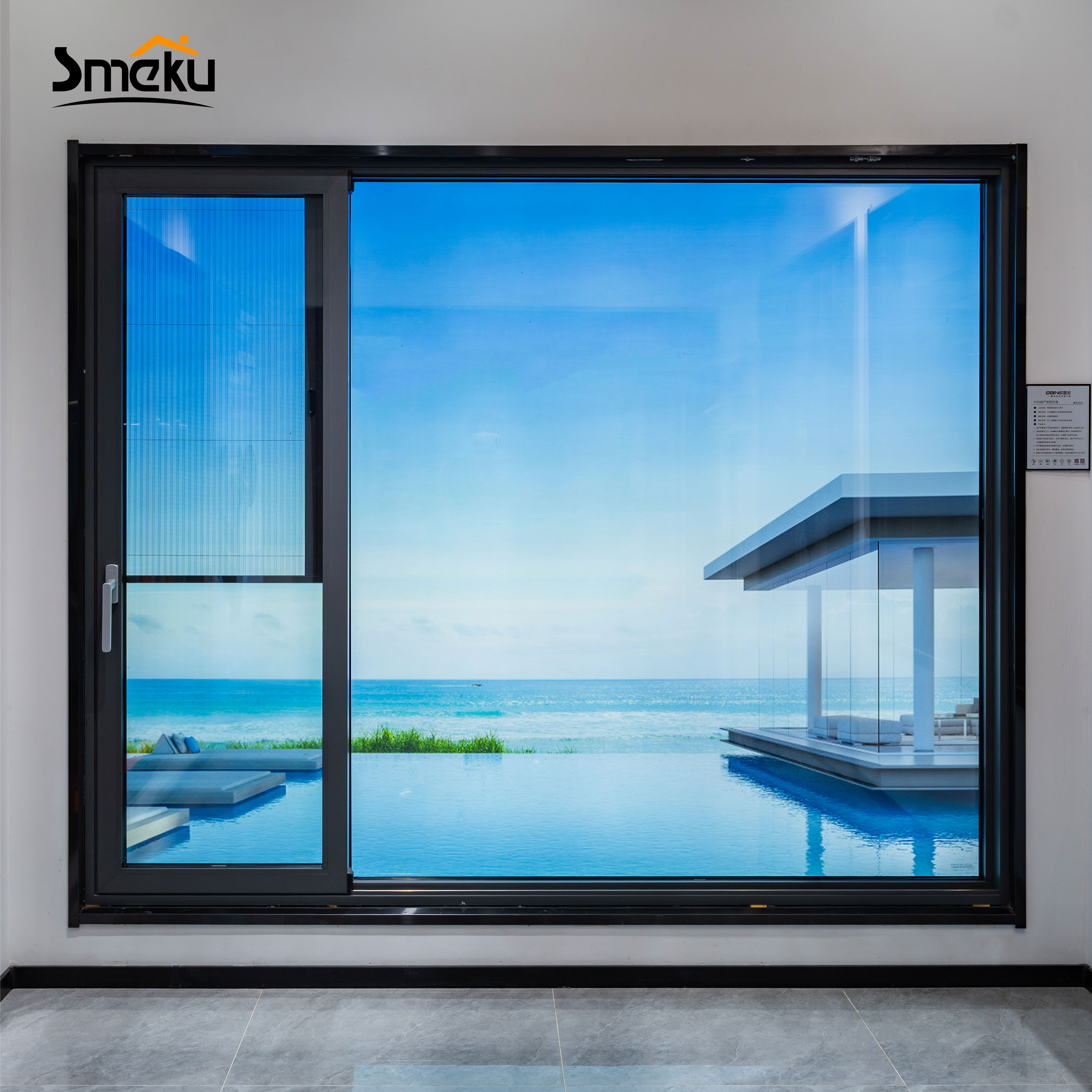 Custom Size Large View Modern Aluminum Swing Casement Window System Energy Saving Thermal Break with Invisible Fly Screen